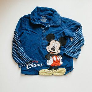 Disney Mickey Long Sleeve Shirt Size 18-24 Months